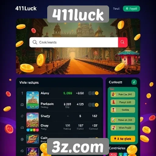 Interface do usuário no 411luck e sua navegabilidade